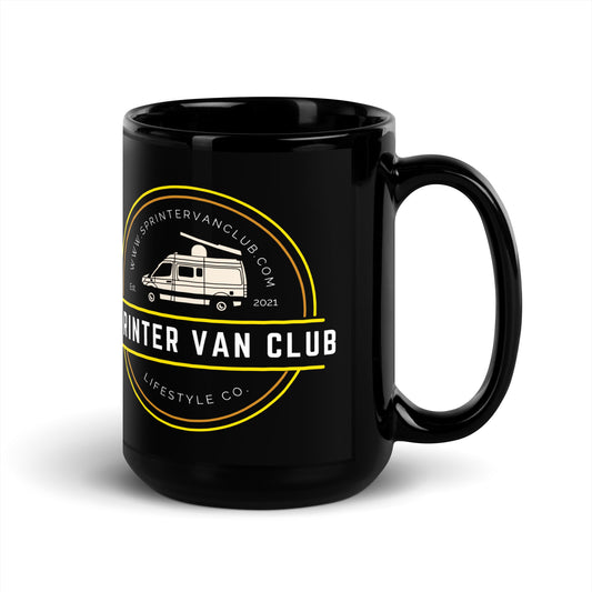 Sprinter Van Club Black Glossy Mug